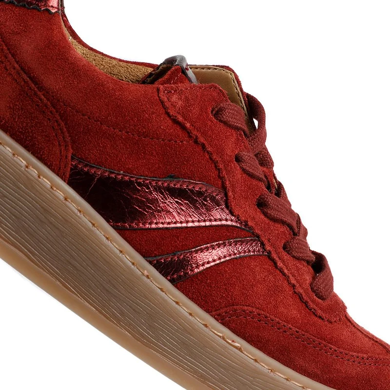 Dahma Gabor Leather Lace-Up Trainers - GAB42510 / 328 029 - Red Suede
