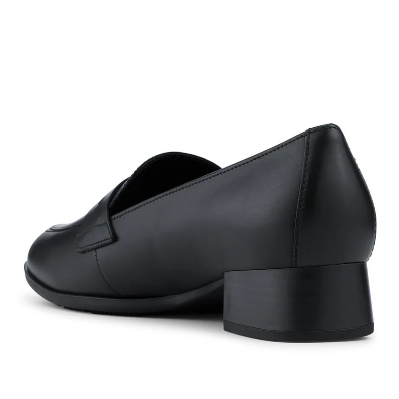 Gabor Smart Leather Heeled Penny Loafers - GAB42538 / 328 948 - Black Leather