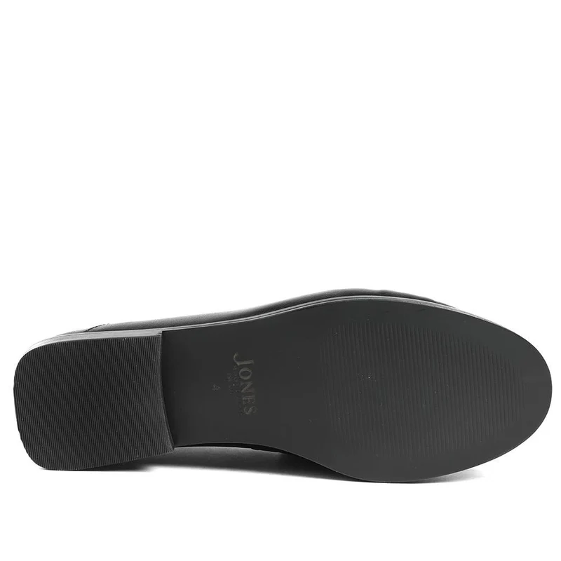 Petunia Leather Flared Heel Penny Loafers - PETUNIA / 328 898 - Black Leather