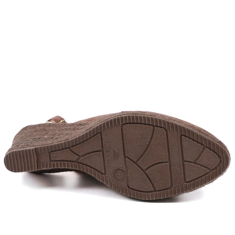 Cedrica Wide Fit Leather Slingback Espadrilles - CEDRICAWIDE / 329 056 - Chocolate Suede