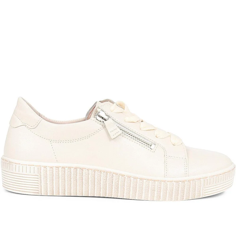 Wisdom Dual Zip Flatform Trainers - GAB31501 / 317 499 - Natural