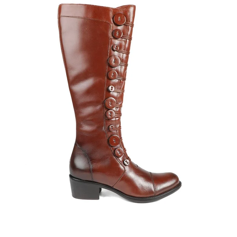 Andreea Leather Long Boots - ANDREEA / 326 745 - Dark Tan