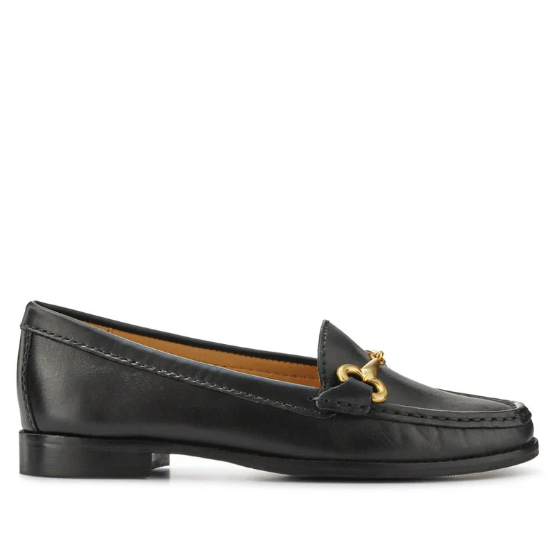 Lorella Leather Heeled Loafers - LORELLA / 327 456 - Black Leather