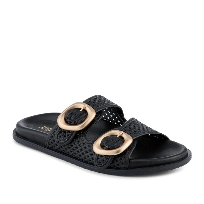 Gisela Leather Dual Buckle Sandals - GISELA / 329 052 - Black