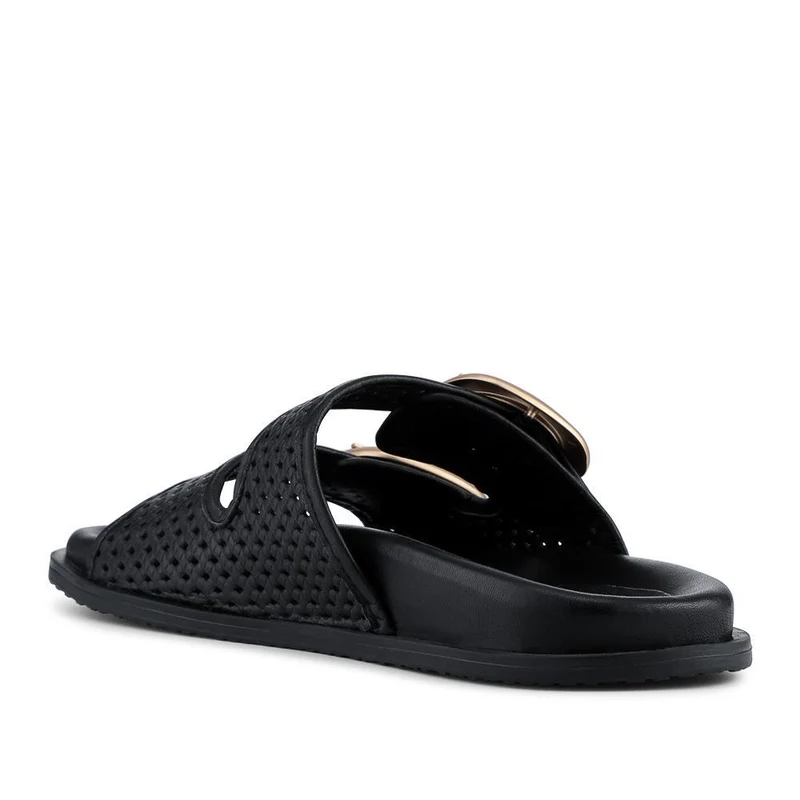 Gisela Leather Dual Buckle Sandals - GISELA / 329 052 - Black