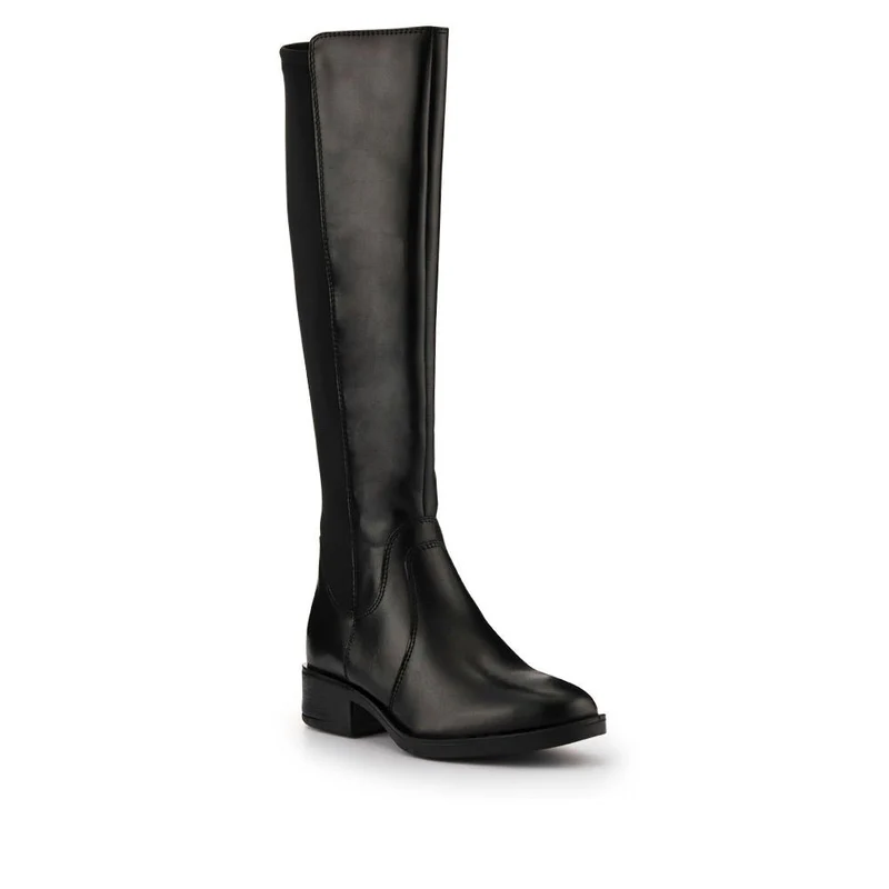 Ellisia Leather Stretch-Fit Long Boots - ELLISIA / 326 064 - Black