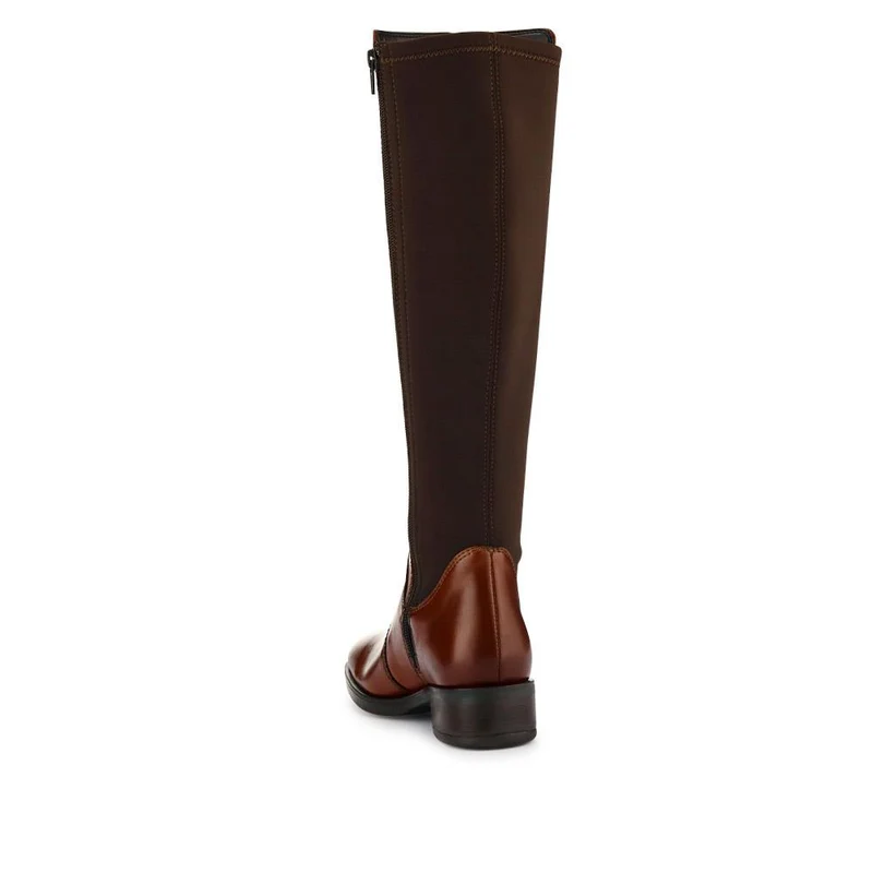 Ellisia Leather Stretch-Fit Long Boots - ELLISIA / 326 064 - Brown