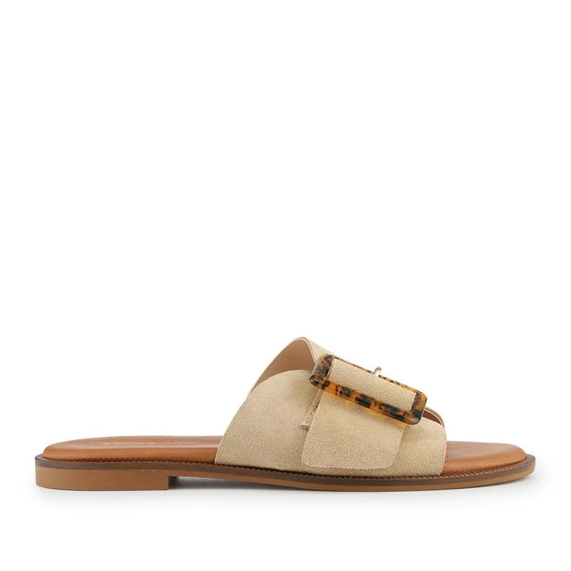 Jasmyn Leather Peep Toe Mule Sandals - JASMYN / 329 197