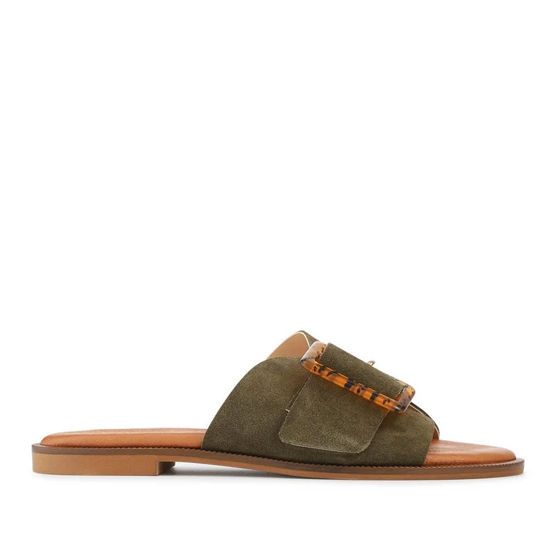 Jasmyn Leather Peep Toe Mule Sandals - JASMYN / 329 197