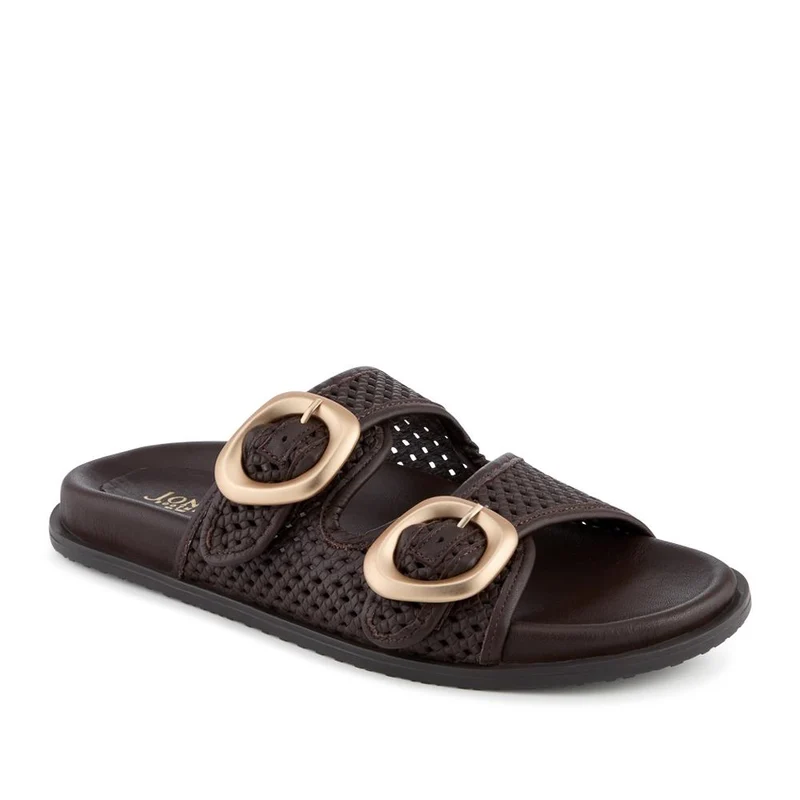 Gisela Leather Dual Buckle Sandals - GISELA / 329 052 - Chocolate