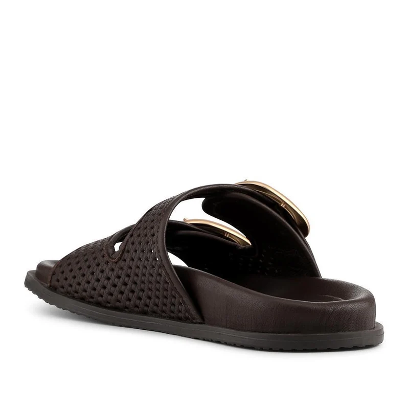 Gisela Leather Dual Buckle Sandals - GISELA / 329 052 - Chocolate