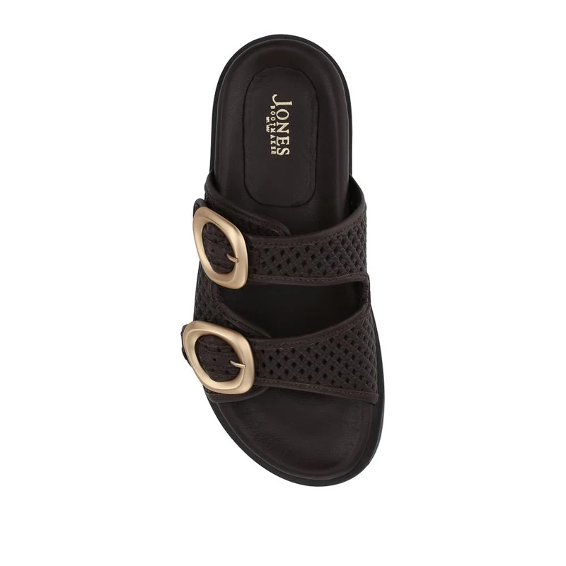 Gisela Leather Dual Buckle Sandals - GISELA / 329 052 - Chocolate