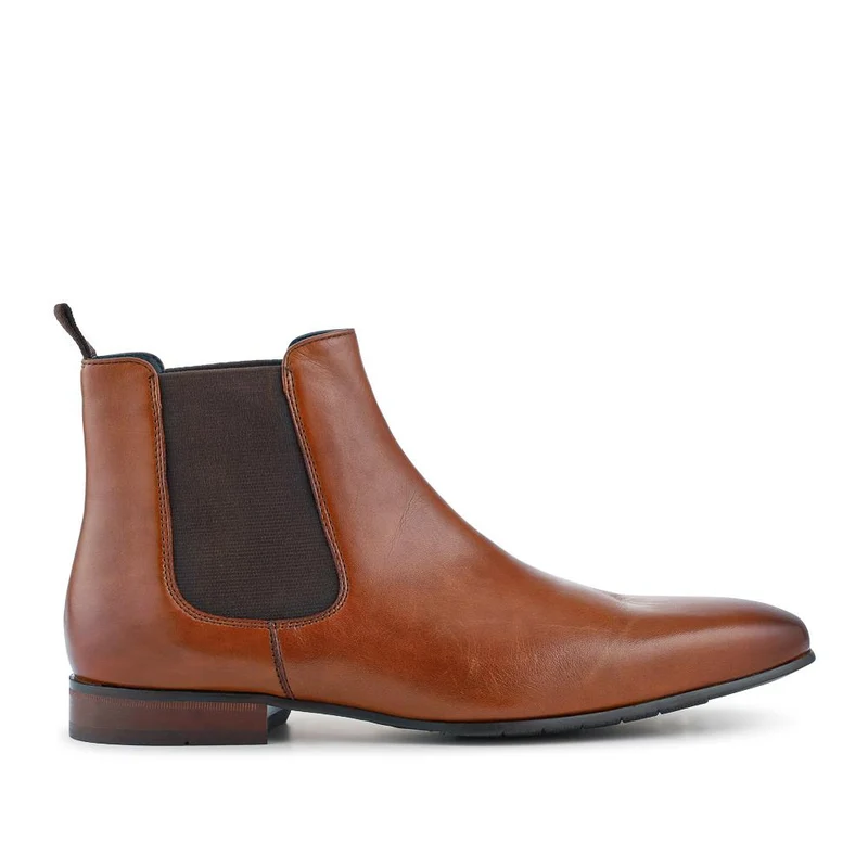 Elasticated Smart Leather Pointed-Toe Boots - FAIRFORD / 328 630
