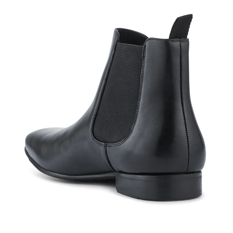 Leather Pointed-Toe Chelsea Boots - FAIRFORD / 328 630 - Black