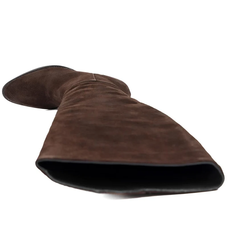 Debbie Smart Leather Long Boots - DEBBIE / 328 441 - Brown Suede