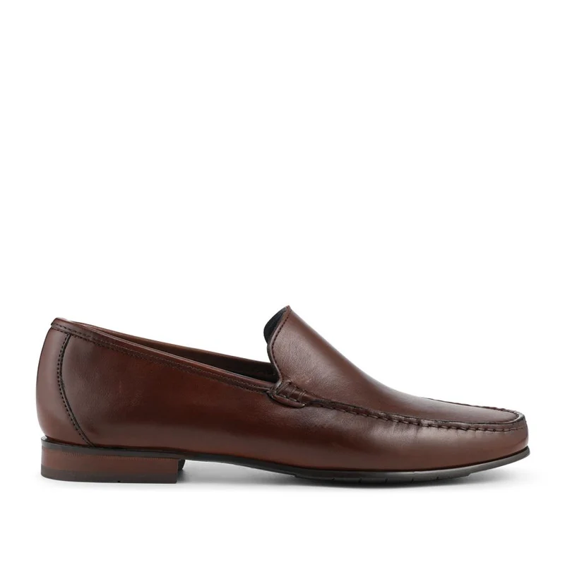 Quint Casual Leather Slip-On Loafers - QUINT / 328 633 - Chestnut