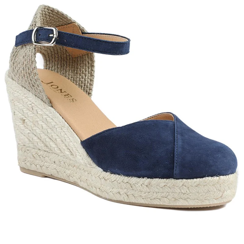 Arabella2 Leather Wedged Espadrilles - ARABELLA2 / 329 069 - Navy