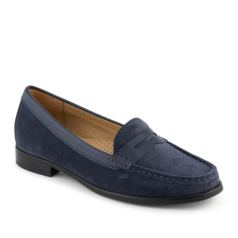 Jones 24/7 TamsynWide Leather Penny Loafers - TAMSYNWIDE / 329 035 - Navy Suede