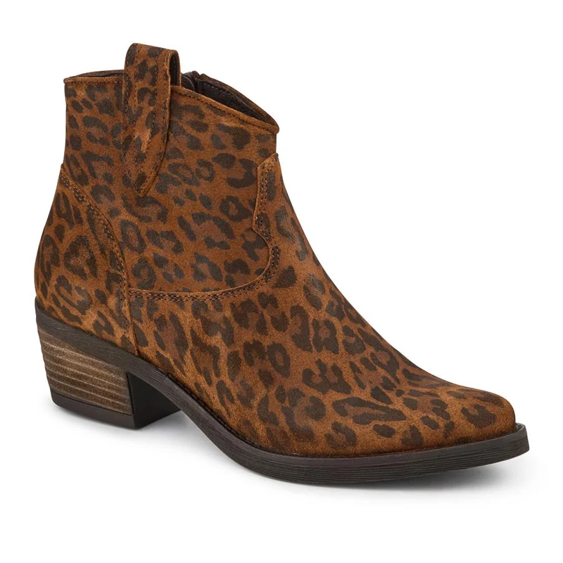 Darsy Leather Heeled Ankle Boots - DARSY / 328 215 - Leopard