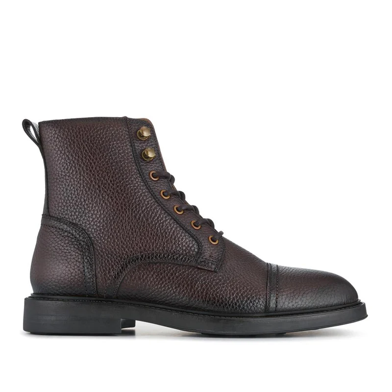 Davide Leather Wide-Fit Military Boots - DAVIDE / 328 077