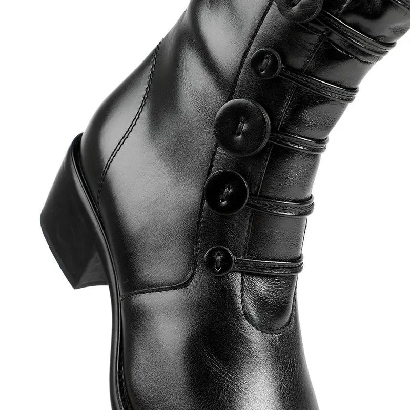 Andreea Leather Long Boots - ANDREEA / 326 745 - Black
