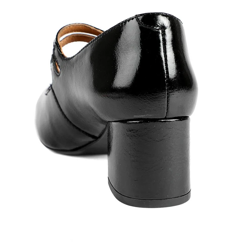 Xanthi Wide-Fit Heeled Mary Janes - XANTHIWIDE / 328 521 - Black Patent