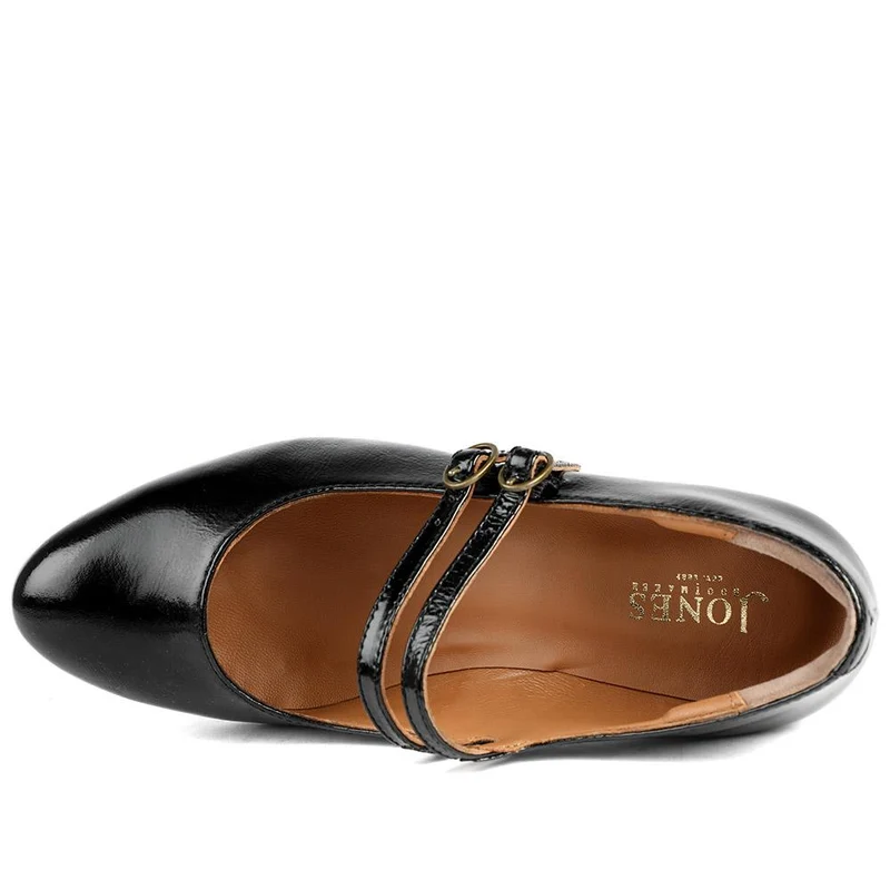 Xanthi Wide-Fit Heeled Mary Janes - XANTHIWIDE / 328 521 - Black Patent