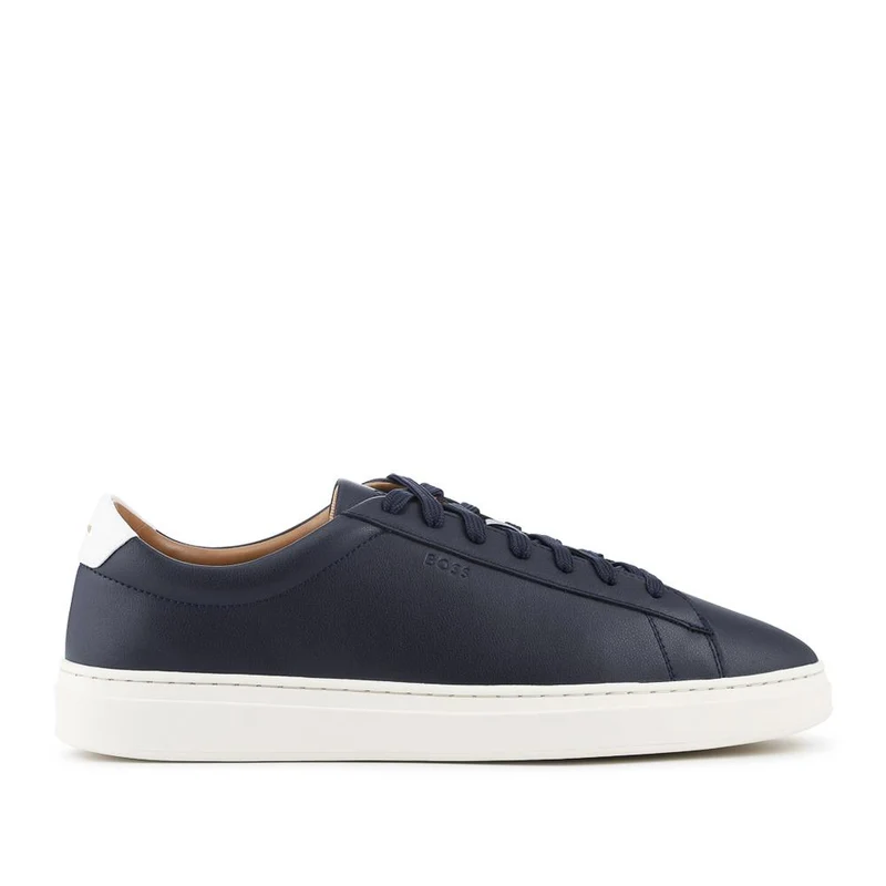 Boss Leather Lace Up Trainers - HUGO42501 / 327 809 - Navy