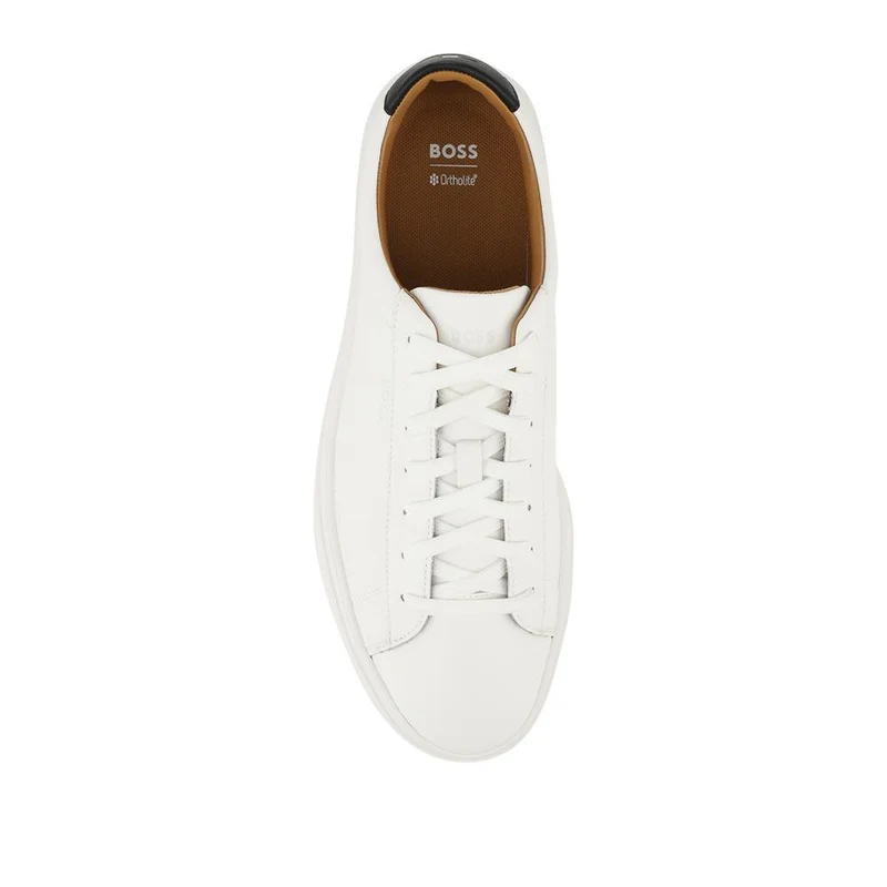Boss Leather Lace Up Trainers - HUGO42501 / 327 809 - White