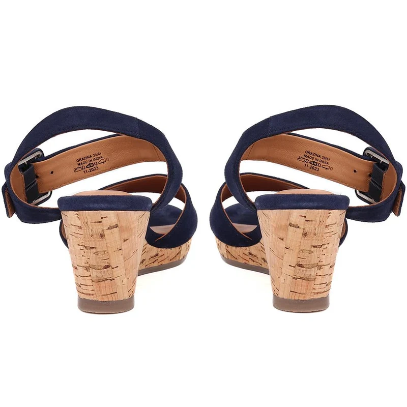 Grazina Leather Wedges - GRAZINA / 325 045 - Navy