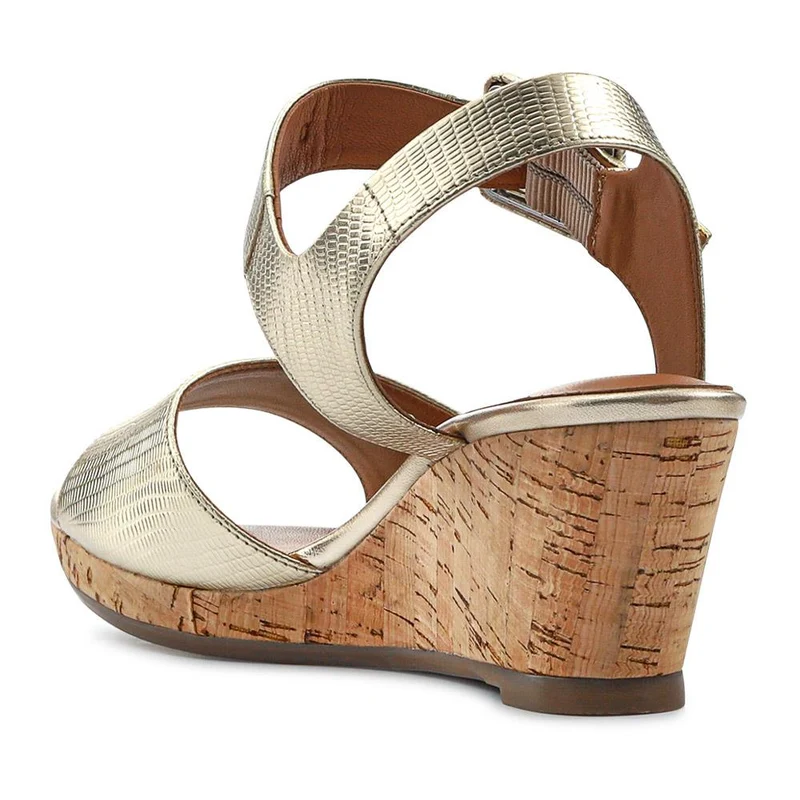 Grazina Leather Wedges - GRAZINA / 325 045 - Gold