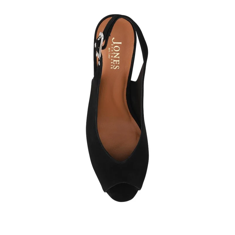 Xiomara Leather Slingback Court Shoes - XIOMARA / 327 552 - Black Suede