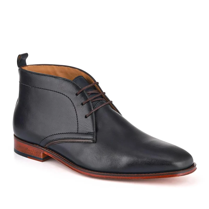 Giovanni Wide-Fit Smart Leather Boots - GIOVANNI / 327 905 - Navy