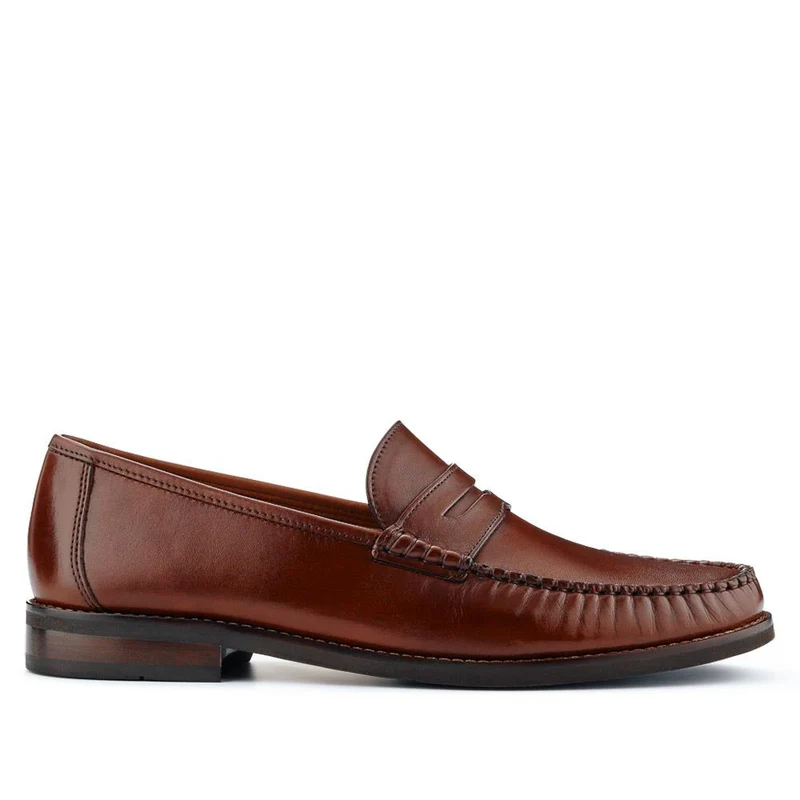 Quennell Leather Penny Loafers - QUENNELL / 326 786 - Chestnut