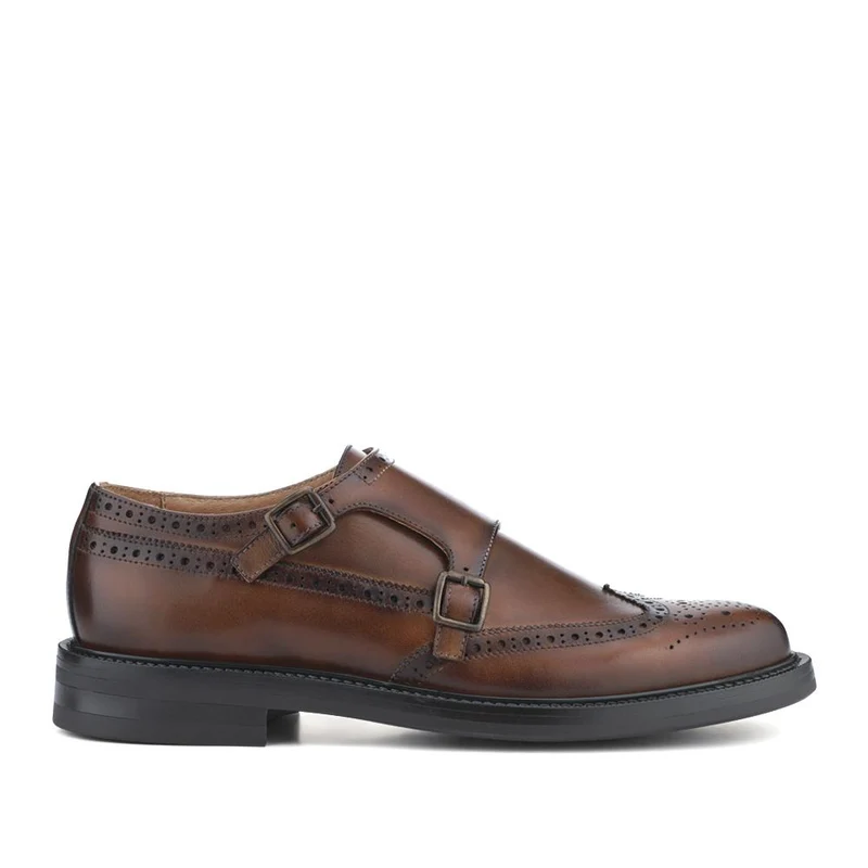 Nathan Leather Double Monk Shoes - NATHAN / 328 501
