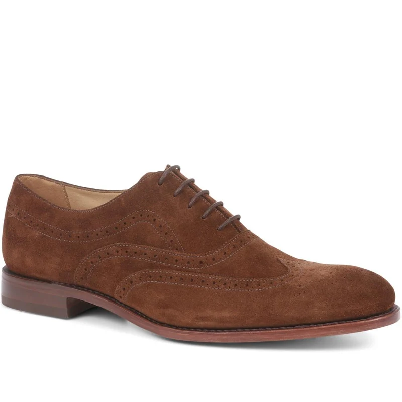 Texas Goodyear Welted Leather Brogues - LOA35501 / 321 887 - Brown Suede