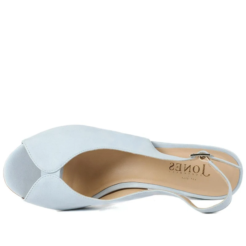 Zahara Leather Peep Toe Slingback Court Shoes - ZAHARA / 329 036 - Powder Blue Nubuck
