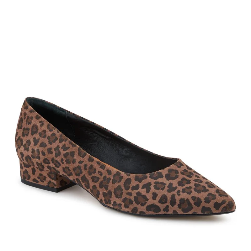 Sunstone Leather Court Shoes - SUNSTONE / 323 599 - Leopard