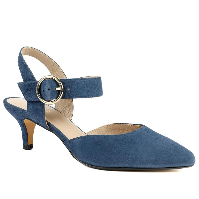 Yohanna Leather Court Shoes - YOHANNA / 325 144 - Navy Suede