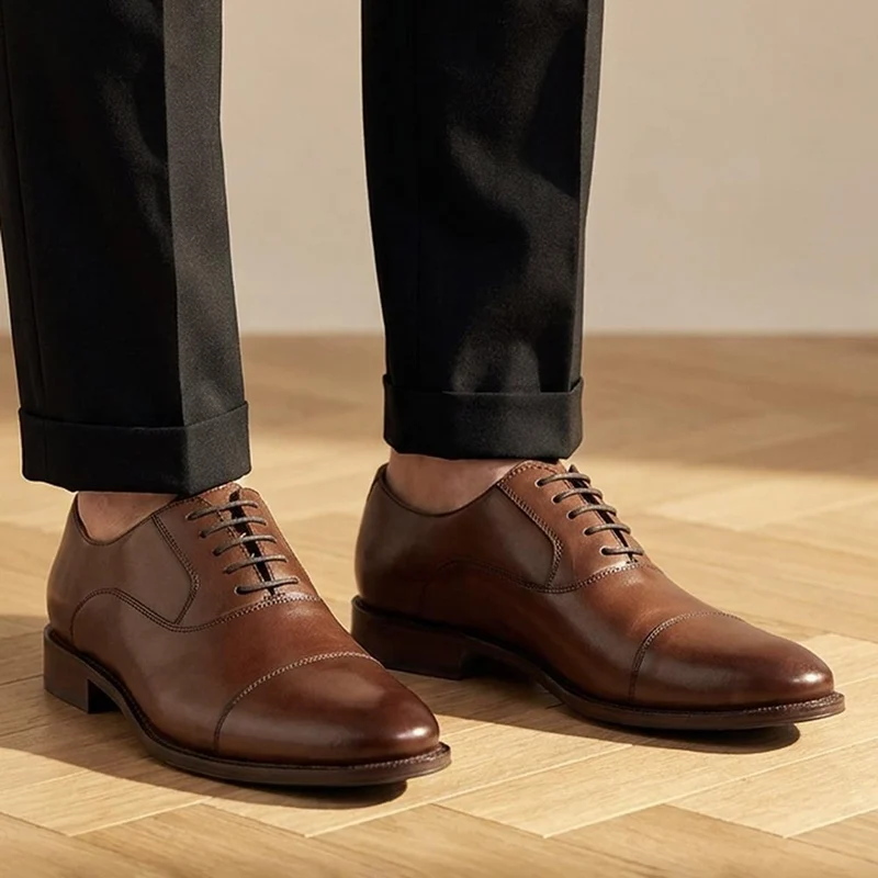 Matthew Wide Fit Oxford Shoes - MATTHEWWIDE / 322 835 - Chestnut