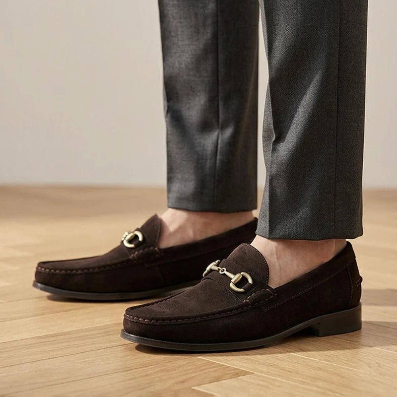 Roan Leather Slip-On Shoes - ROAN / 326 791 - Dark Brown Suede
