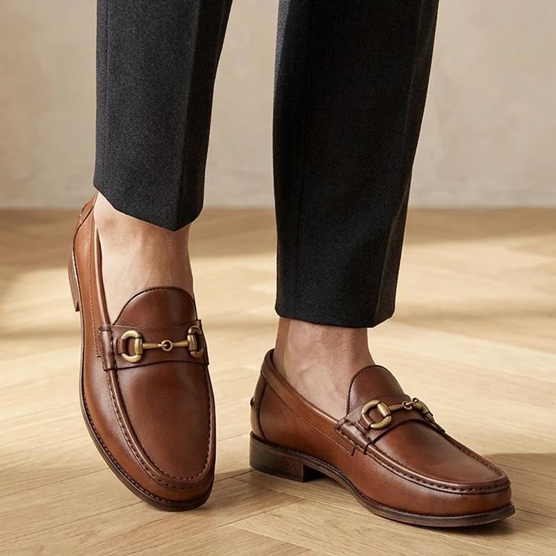 Roan Leather Slip-On Shoes - ROAN / 326 791 - Chestnut