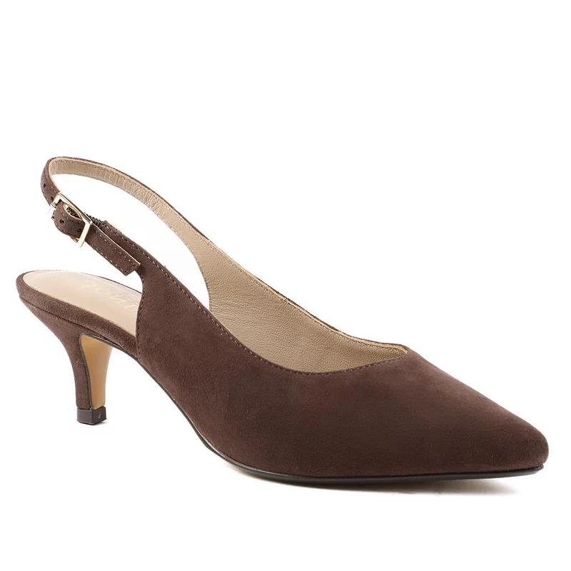 Zaria Slingback Heels - ZARIA / 325 142 - Choco Suede