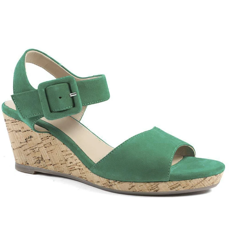 Grazina Leather Wedges - GRAZINA / 325 045 - Green