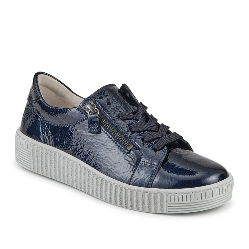 Talma Leather Platform Trainers - GAB42508 / 327 747 - Navy Patent