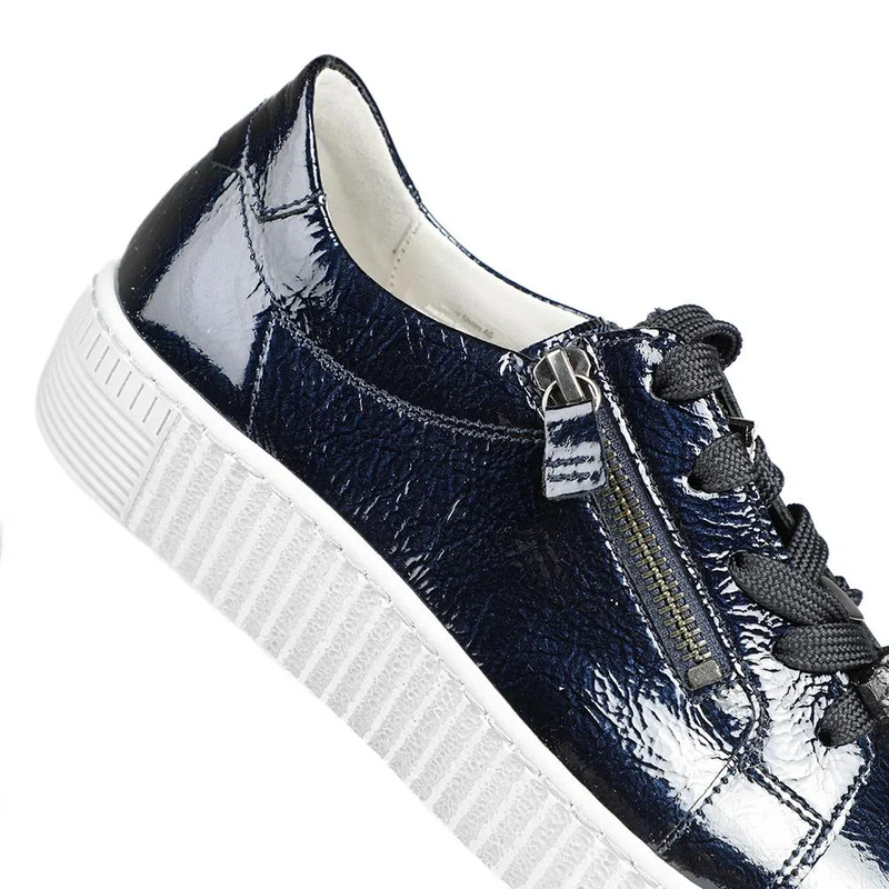 Talma Leather Platform Trainers - GAB42508 / 327 747 - Navy Patent