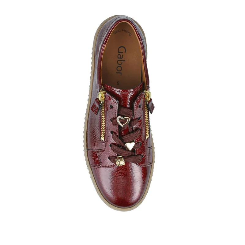 Talma Leather Platform Trainers - GAB42508 / 327 747 - Burgundy Patent