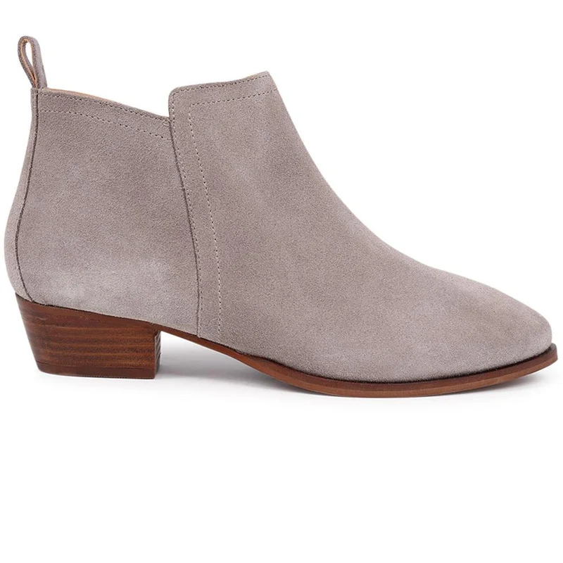 Florie Heeled Leather Ankle Boots - FLORIE / 324 290 - Grey
