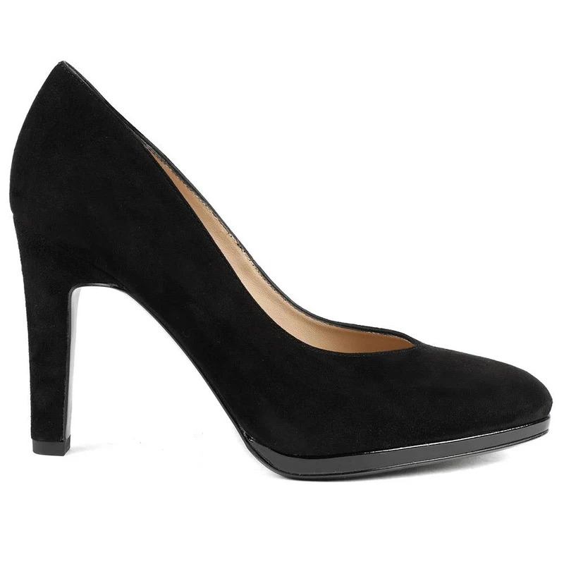 Peter Kaiser Leather Stiletto Heel Court Shoes - CAPRI42507 / 328 412 - Black Suede