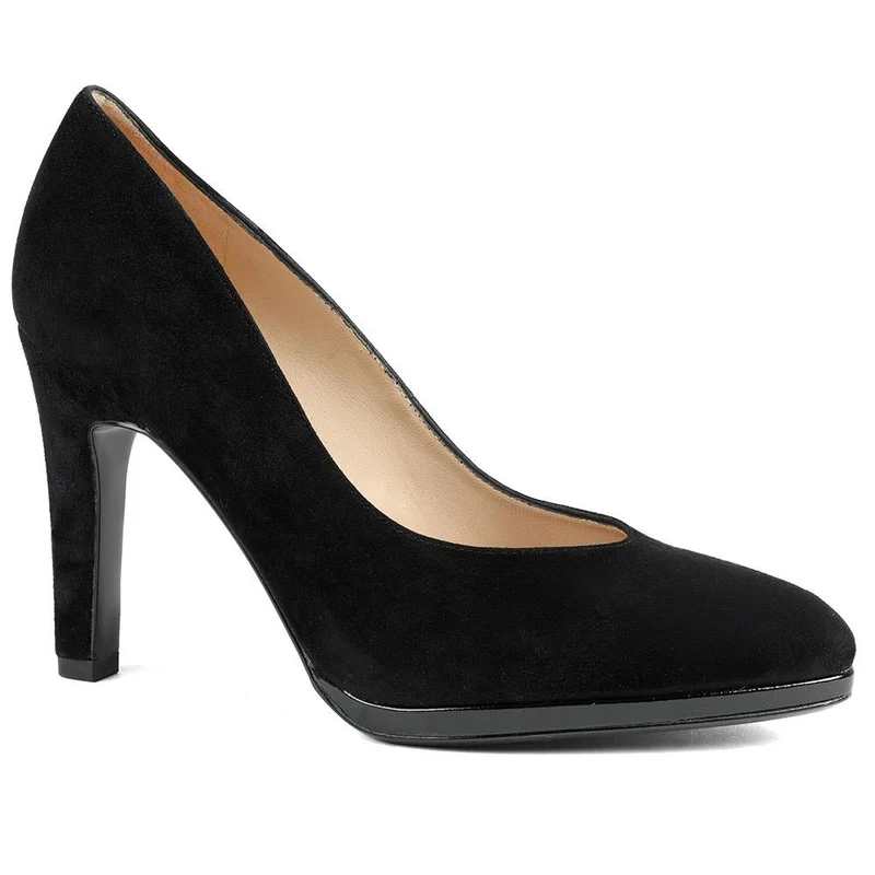 Peter Kaiser Leather Stiletto Heel Court Shoes - CAPRI42507 / 328 412 - Black Suede